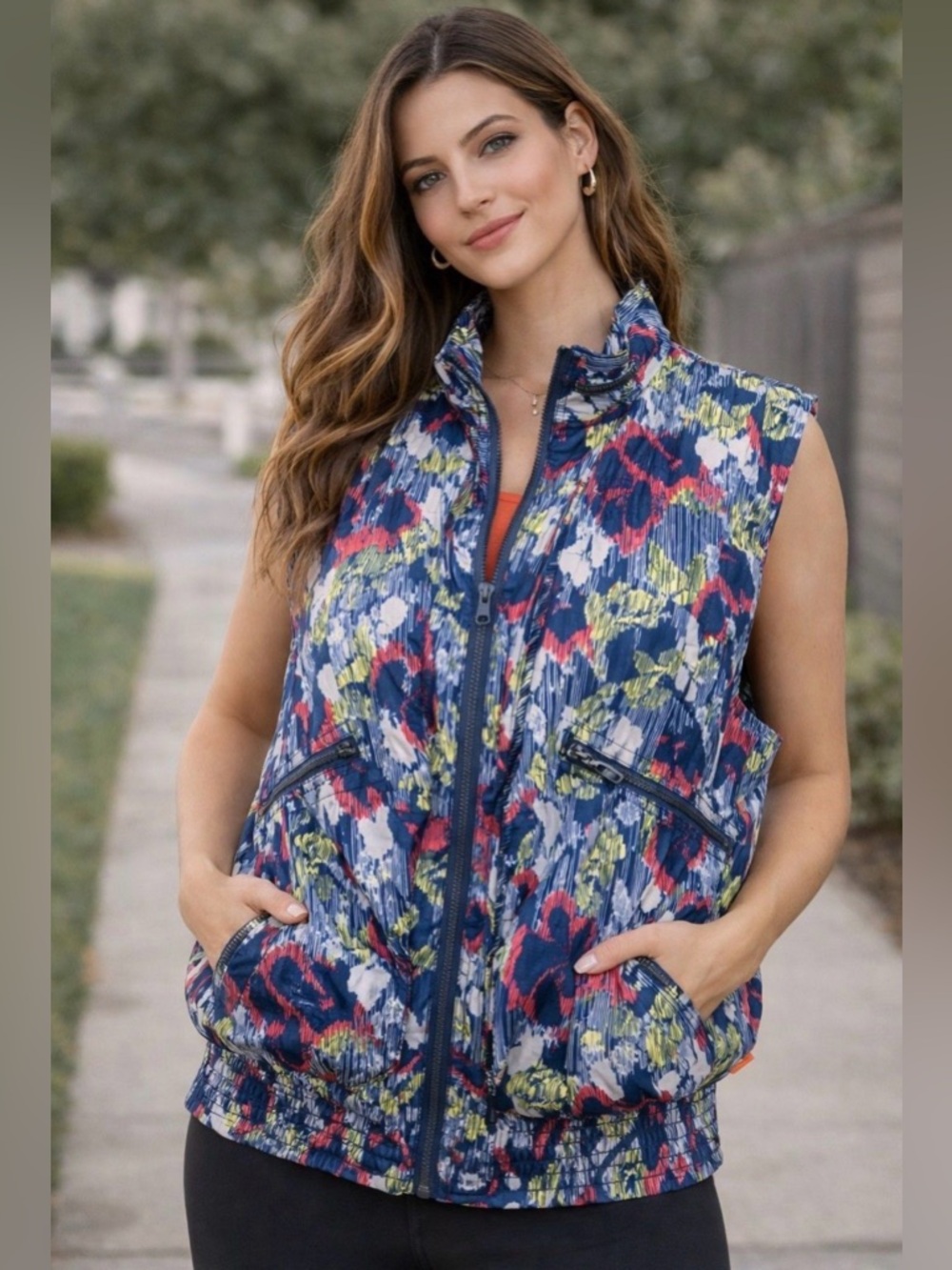 Free People Off the Grid Printed Vest Size Small